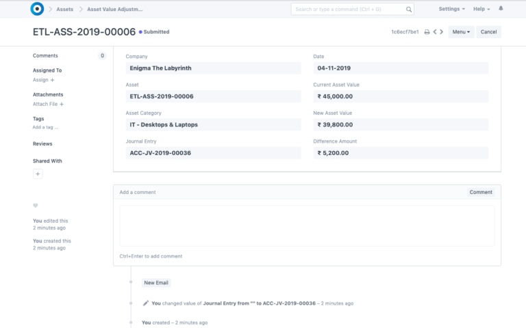 Asset Value Adjustment
