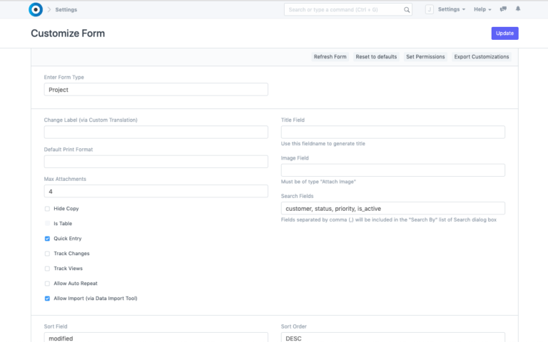 Customize Project Image