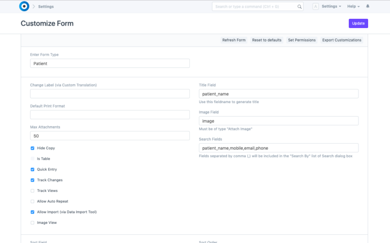Healthcare Customization