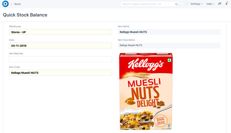 Intra-Wholesale Quick Stock Balance